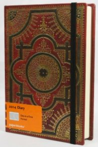 Бележник Paperblanks Diary 2014 Ventaglio Rosso Midi, Lined/ 4170