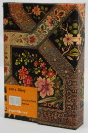 Бележник Paperblanks Diary 2014 Filigree Floral Ebony, Lined/ 3500