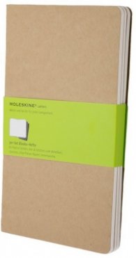 Бележник Moleskine Plain Cahier Journal Kraft Large: set of 3 Plain Journals [Paperback] [5007]