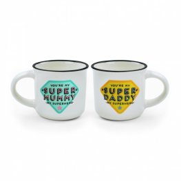 Чаши за кафе - Legami Еспресо за двама - супер татко/супер мама