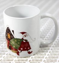 Коледна чаша Дядо Коледа и къщичка