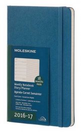 Бележник Moleskine 2016-2017 Weekly Notebook,, Large, Steel Blue, Hard Cover [4196]