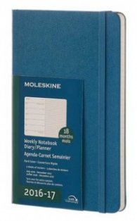 Бележник Moleskine 2016-2017 Weekly Notebook,, Large, Steel Blue, Hard Cover [4196]