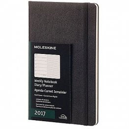 Бележник Moleskine 2017 Weekly Notebook, Large, Black, Hard Cover [3342]