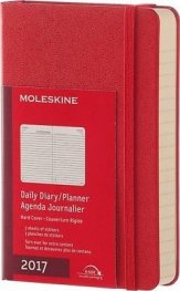 Бележник Moleskine 2017 Daily Planner, Pocket, Scarlet Red, Hard Cover [3182]
