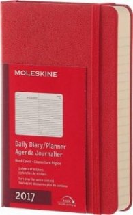 Бележник Moleskine 2017 Daily Planner, Pocket, Scarlet Red, Hard Cover [3182]