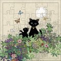 Картичка пъзел - Коте в градина KIUB