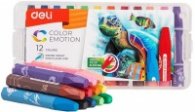 Пастели маслени Deli Color Emotion EC20104, 12 цвята, в PP прозрачна кутия