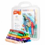 Пастели маслени Deli Color Emotion EC20124, 24 цвята, в PP прозрачна кутия
