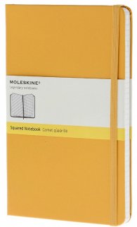 Бележник Moleskine Classic Hard Cover Large Squared Notebook Yellow Orange [6378]