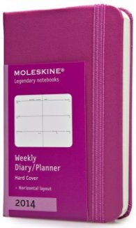 Бележник Moleskine 2014 12 Month Weekly Planner Extra Small Hard Cover Magenta [5616]