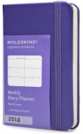 Бележник Moleskine 2014 12 Month Weekly Planner Extra Small Hard Cover Brilliant Violet [5609]