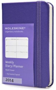 Бележник Moleskine 2014 12 Month Weekly Planner Extra Small Hard Cover Brilliant Violet [5609]