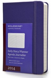 Бележник Moleskine 2014 12 Month Pocket Hard Cover Daily Planner Brilliant Violet [6606]