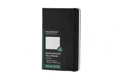 Бележник Moleskine 2014-2015 Weekly Planner 18 Month Large Black Hard Cover [2862]