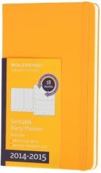 Бележник Moleskine 2014-2015 Turntable Weekly Planner 18M Large Orange Yellow Hard Cover [2961]