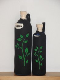 Бутилка FLASKA Neo Design 0.500L:Черен - зелен бръшлян