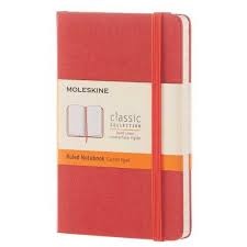 Moleskine Classic Notebook, Pocket, Ruled, Coral Orange, Hard Cover [3571]