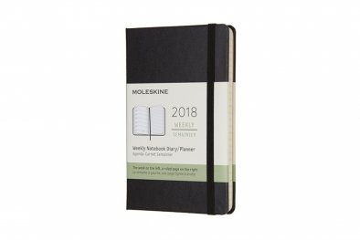 Moleskine 12 Month Weekly Planner2018, Pocket, Black, Hard Cover [4009]