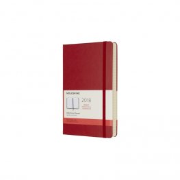 Moleskine 12 Month Daily Planner 2018, Large, Scarlet Red, Hard Cover [3941]