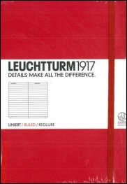 Бележник Leuchtturm 1917 Pocket Liniert [Ruled], Hardcover, Red/ 308 998