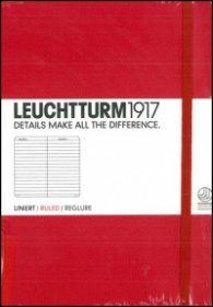 Бележник Leuchtturm 1917 Pocket Liniert [Ruled], Hardcover, Red/ 308 998
