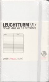 Бележник Leuchtturm 1917 Pocket Liniert [Ruled], Hardcover, White/ 338 737