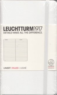 Бележник Leuchtturm 1917 Pocket Liniert [Ruled], Hardcover, White/ 338 737