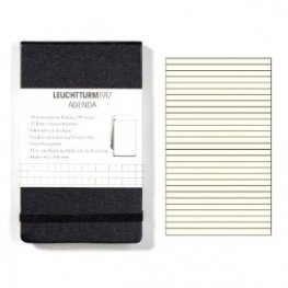 Бележник Leuchtturm 1917 Pocket Liniert [Ruled], Hardcover, Black/ 334 821