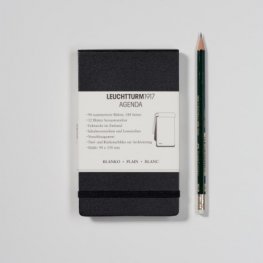 Бележник Leuchtturm 1917 Pocket Reporterblock Blanko [Plain], Hardcover, Black/ 316 831