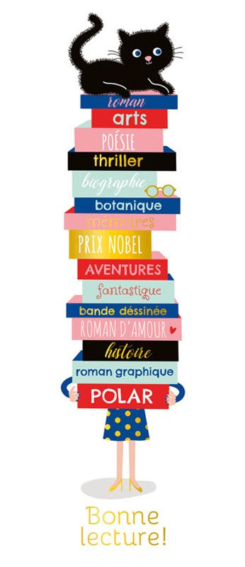 Книгоразделител - Коте върху книги CARTES D'ART