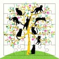 Картичка пъзел - Дървото на котките CARTES D'ART